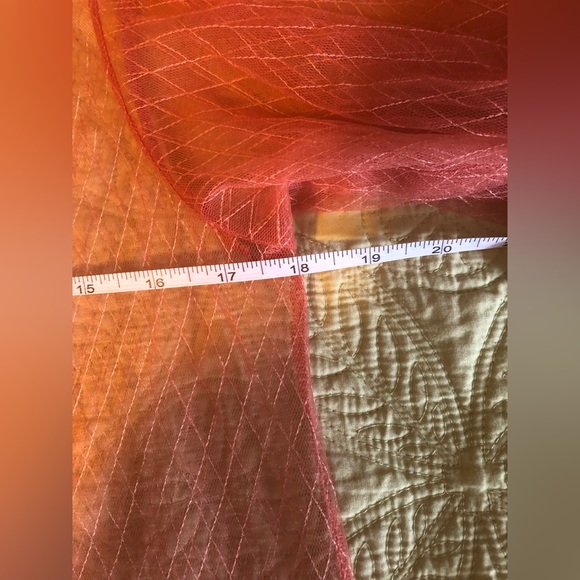 EUC; Top; Sheer; High Neckline; Diamond Pattern; Keyhole Back w/Button Closure - Picture 7 of 12